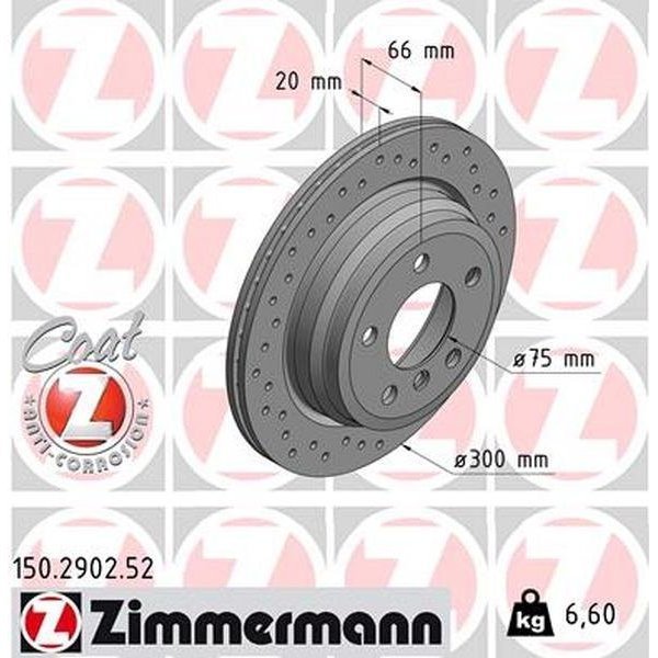 Zimmermann Brake Disc - Sport/Coated, 150.2902.52 150.2902.52